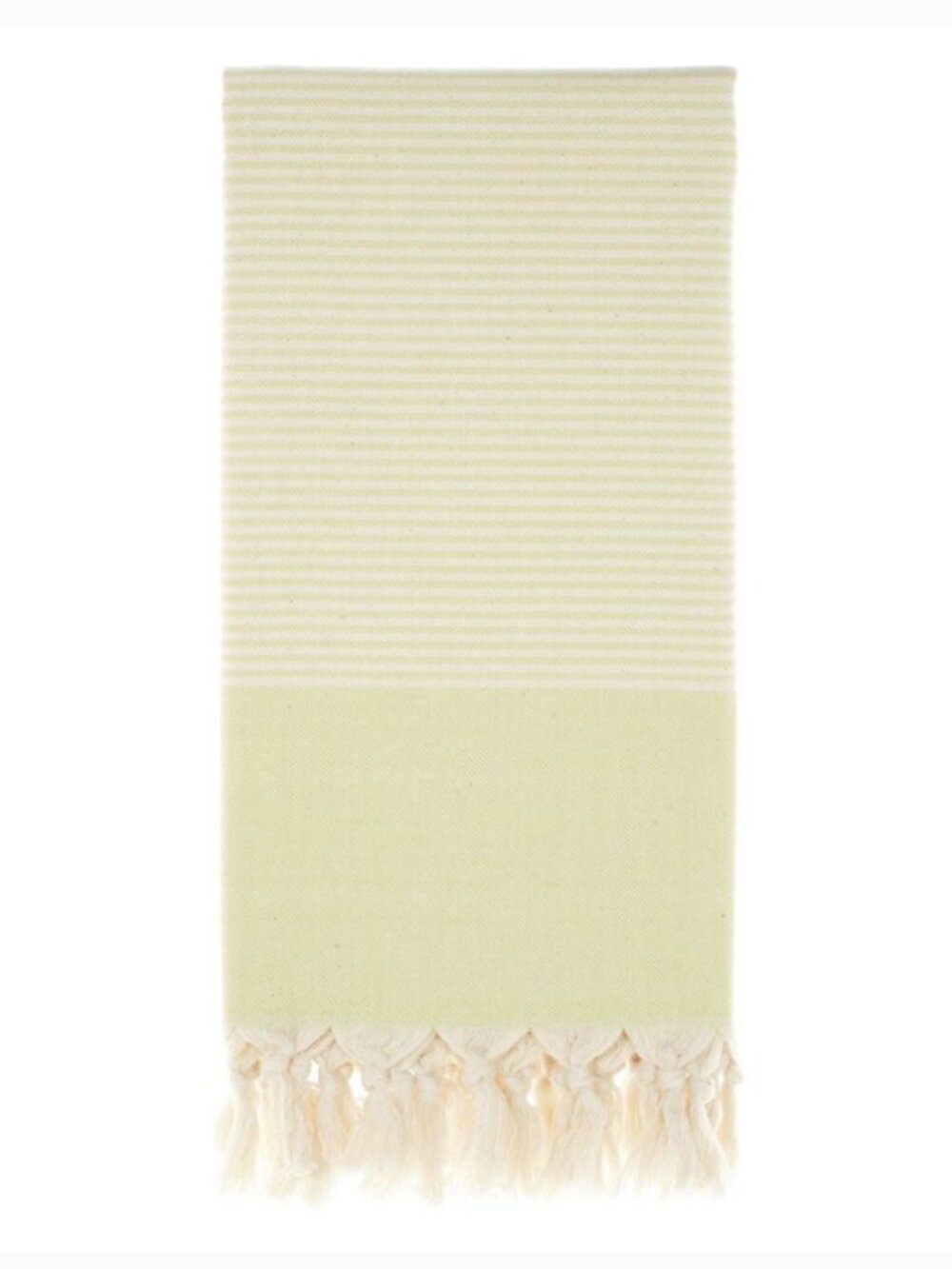 4 Pistachio Green Striped Beach Bath Towels - 100% Turkish Cotton